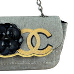 Chanel 2005 Canvas Camellia No. 5 Flap Shoulder Bag