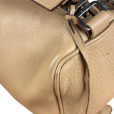 Prada Beige Leather Vitello Daino Buckle Shoulder Bag