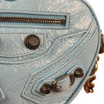 Balenciaga Light Blue Le Cagole Heart Mini Bag