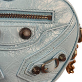 Balenciaga Light Blue Le Cagole Heart Mini Bag