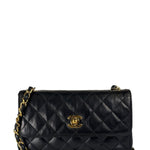 Chanel Black Quilted Leather Flap Bag 1989