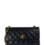 Chanel Black Quilted Leather Flap Bag 1989