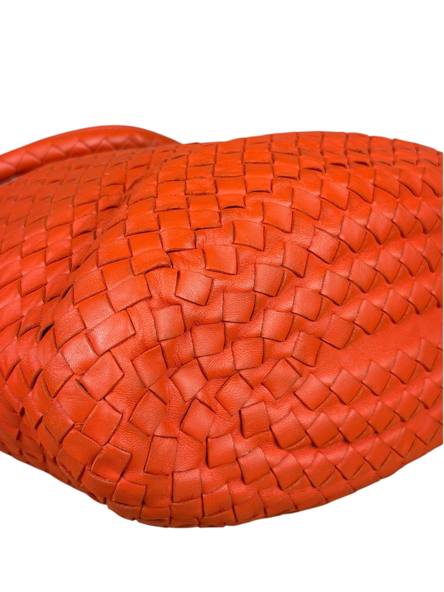 Bottega Veneta Sunset Orange Intrecciato Leather Hobo Tote