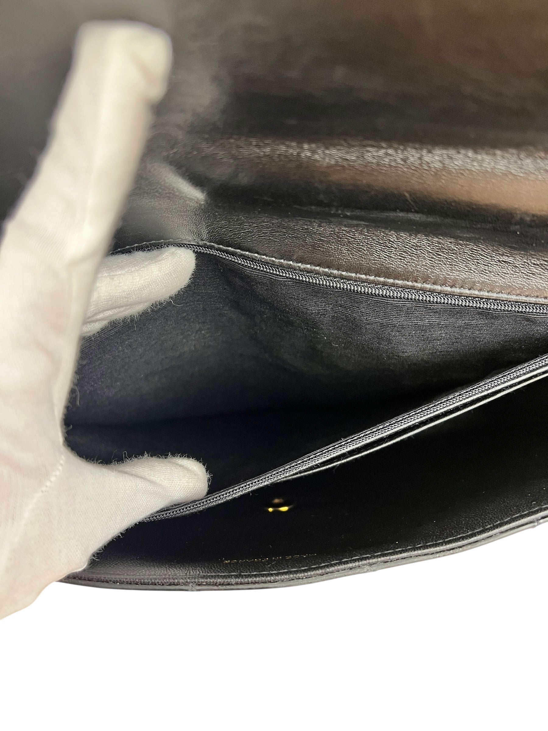 Chanel CC Black Patent Quilted Flap Briefcase Handbag '95