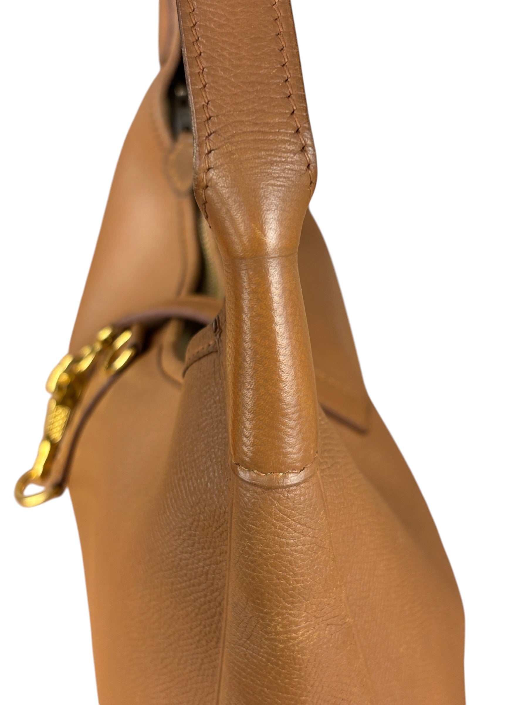 Hermes Vintage Tan Brown Leather Shoulder Bag