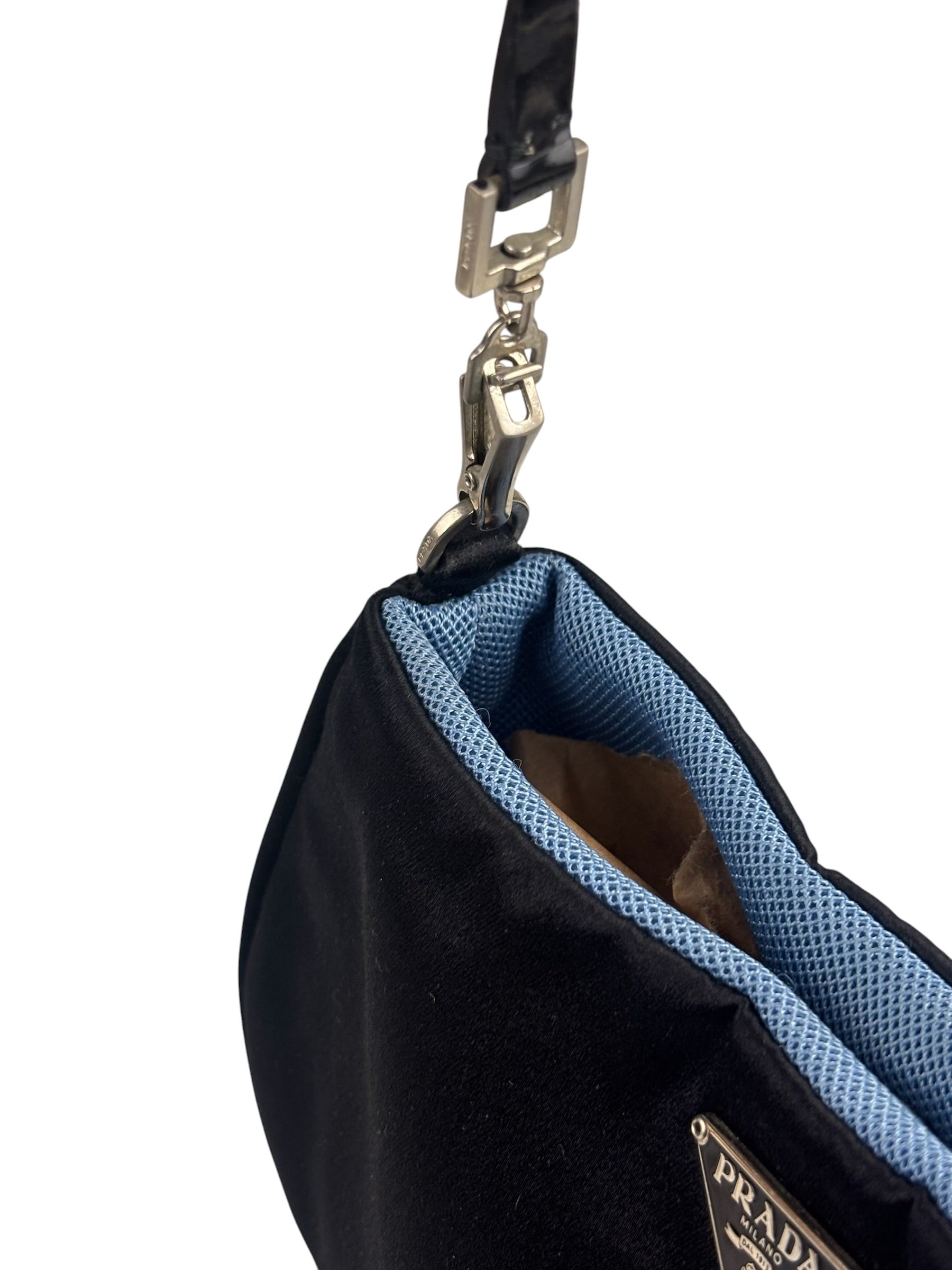Prada Vintage Satin Black Pochette