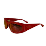 Bottega Veneta Red Shield Frame Sunglasses