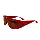 Bottega Veneta Red Shield Frame Sunglasses