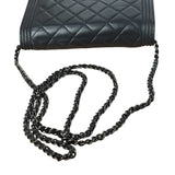 Chanel Black Quilted Lambskin Boy Flap Wallet On Chain 2014