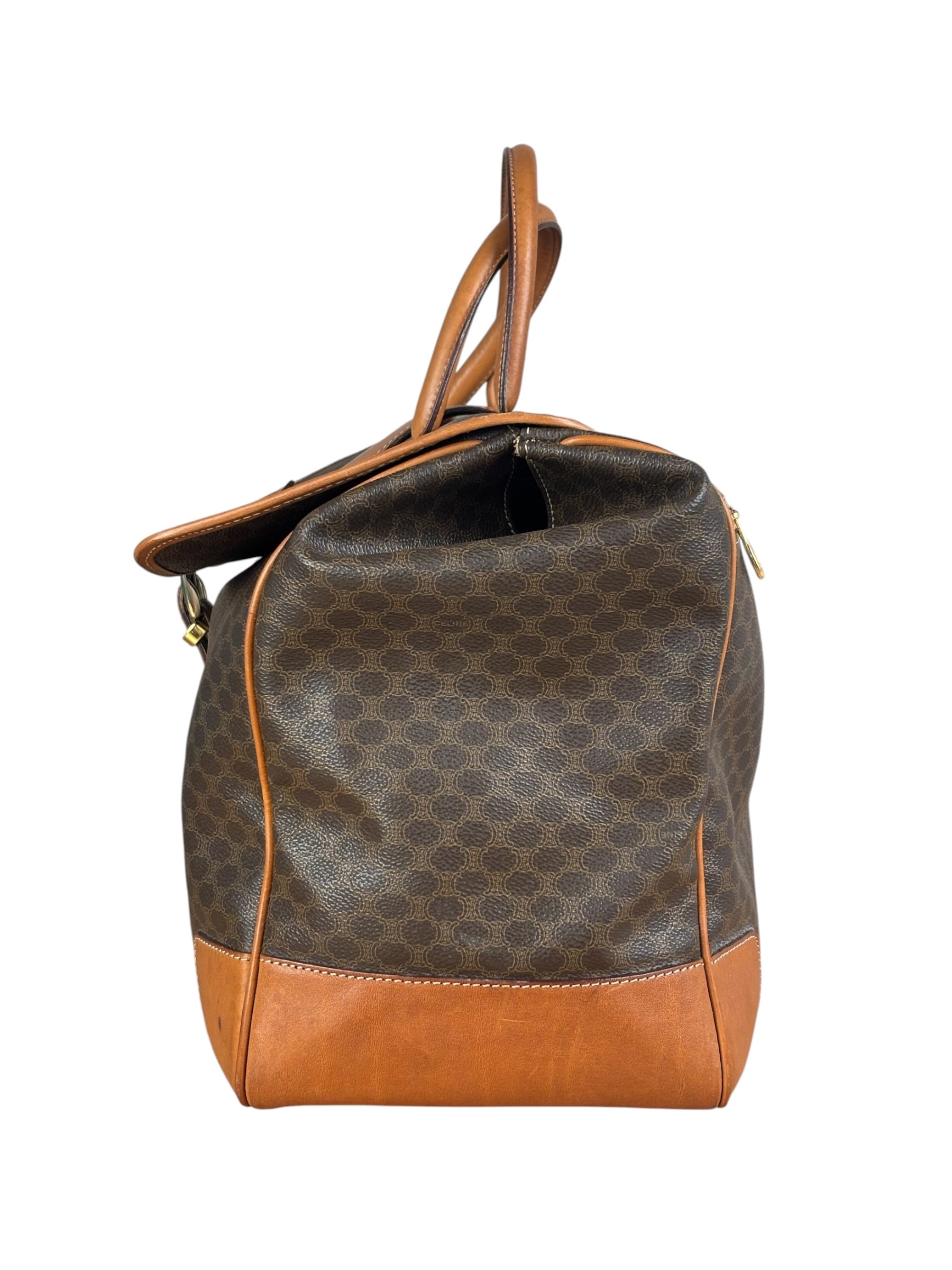 Celine Vintage Macadam Coated Canvas Weekender Travel Bag