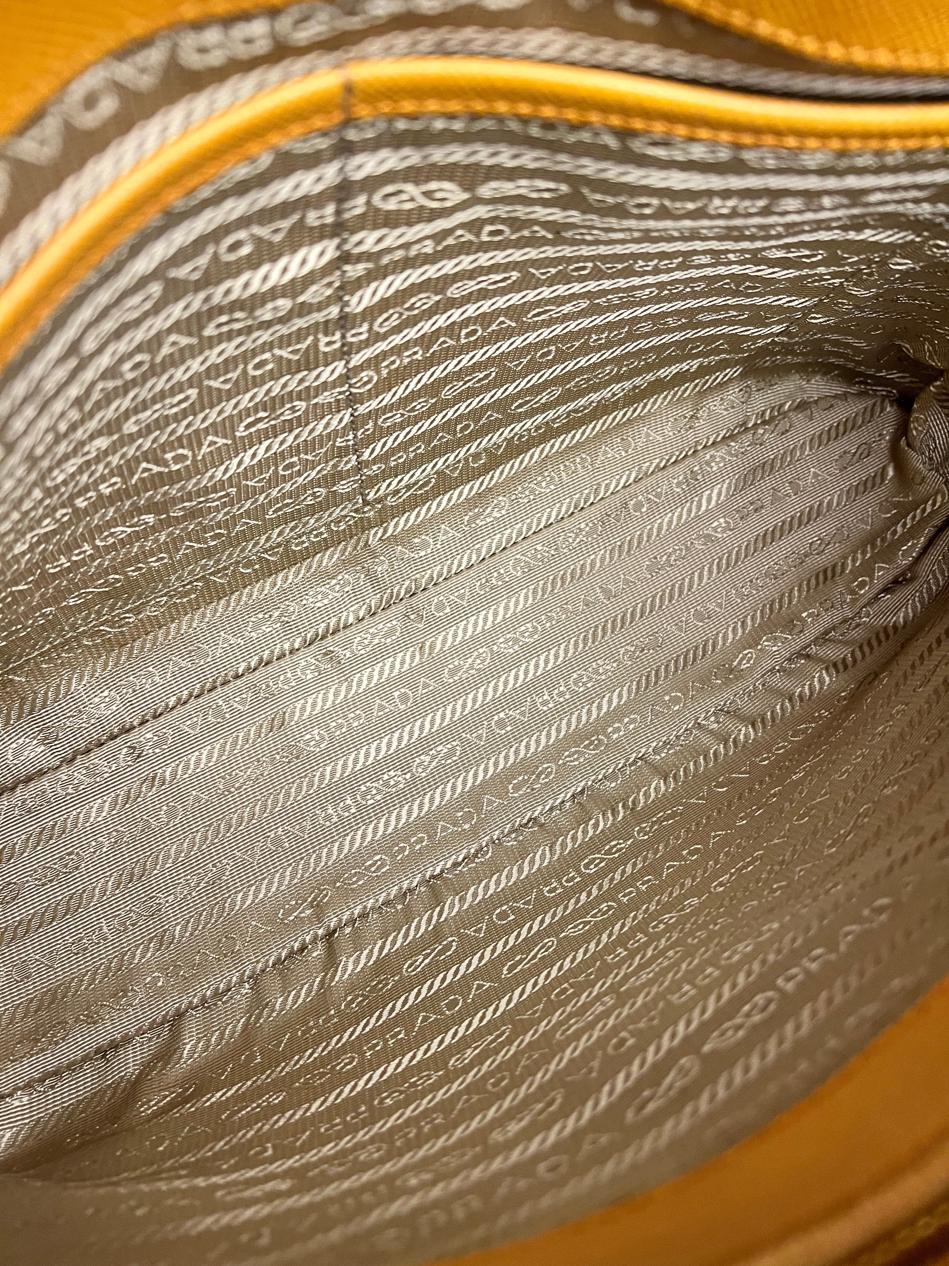 Prada Saffiano Promenade Handbag Mustard