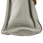 Hermes Beige/Brown Leather Trim Cabalicol Tote