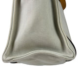Hermes Beige/Brown Leather Trim Cabalicol Tote