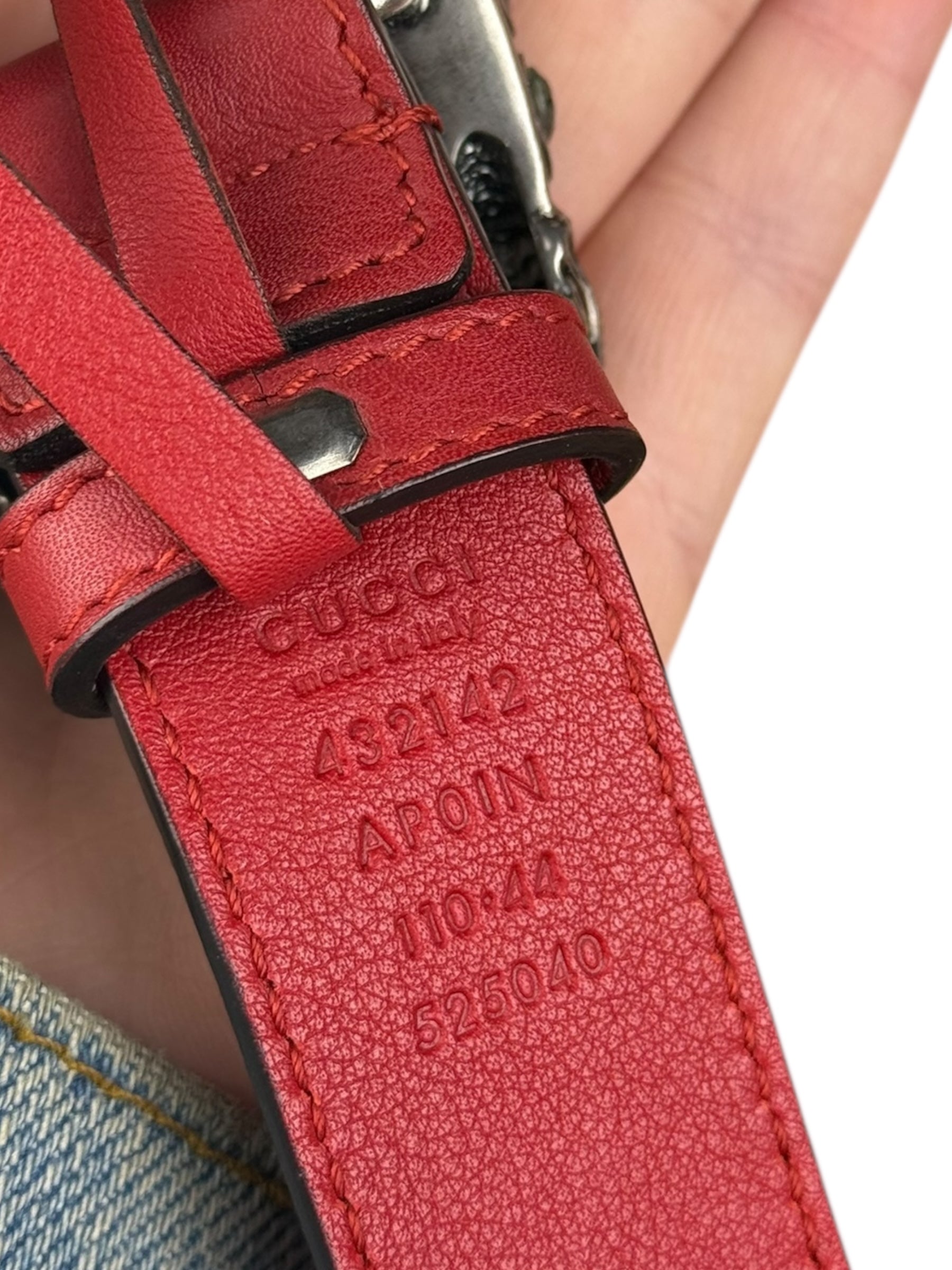 Gucci Dionysus Red Leather Belt