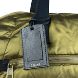 Celine Vintage Green Nylon Puffer Handbag