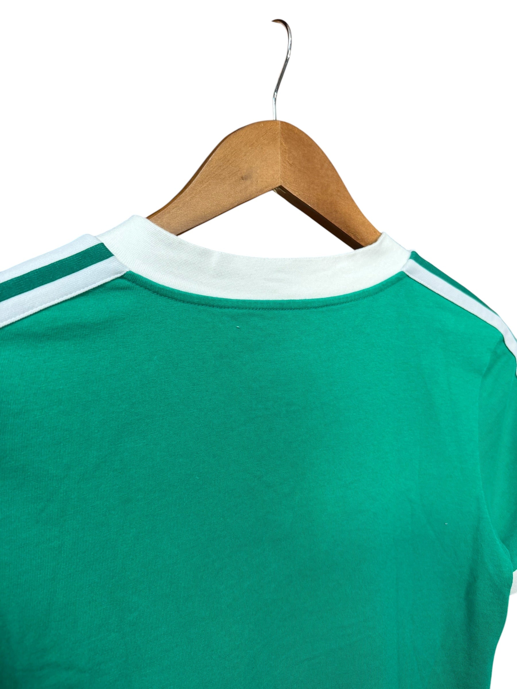 Gucci x Adidas Green Logo Print Jersey V-Neck T-Shirt