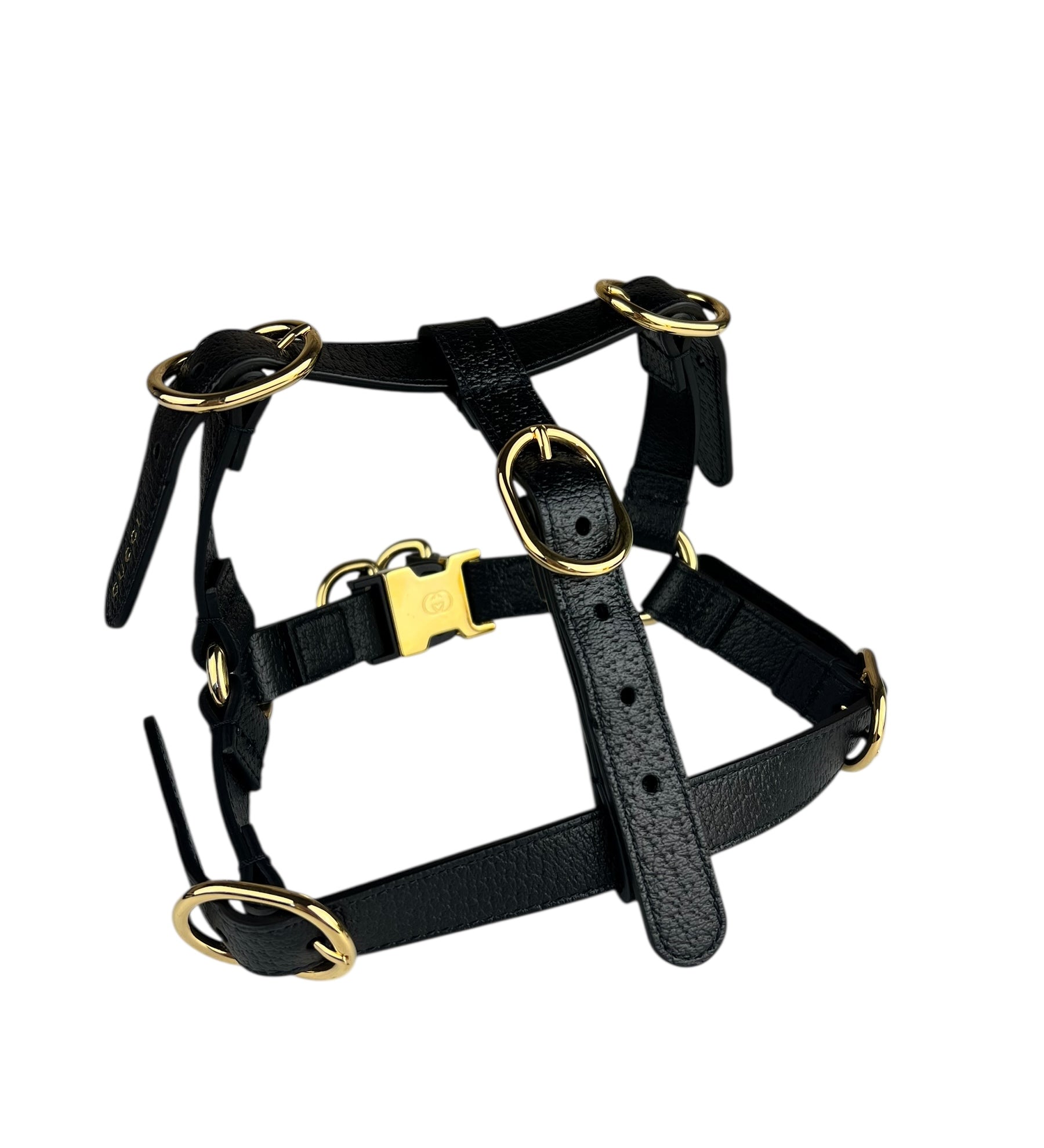 Gucci Black Leather Dog Harness