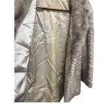 Vintage Light Grey Chevron Patterned Mink Coat