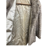 Vintage Light Grey Chevron Patterned Mink Coat