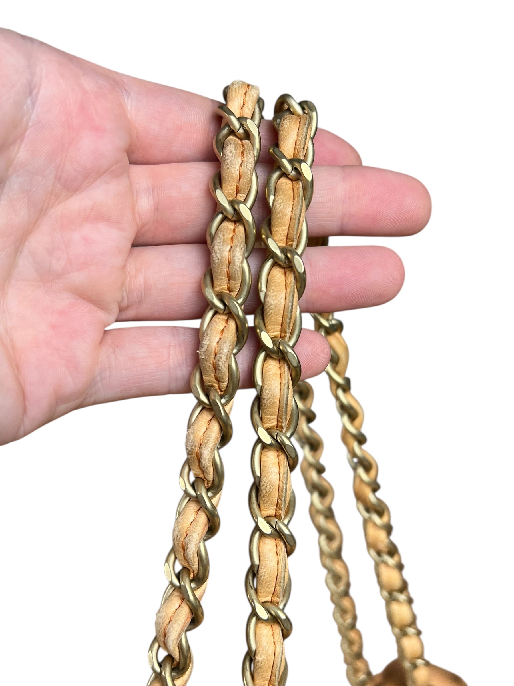 Chanel CC Flap Bag Peach Jersey Quilt