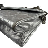 Chanel Vintage Metallic Silver Quilted Tassel Flap Bag 1997