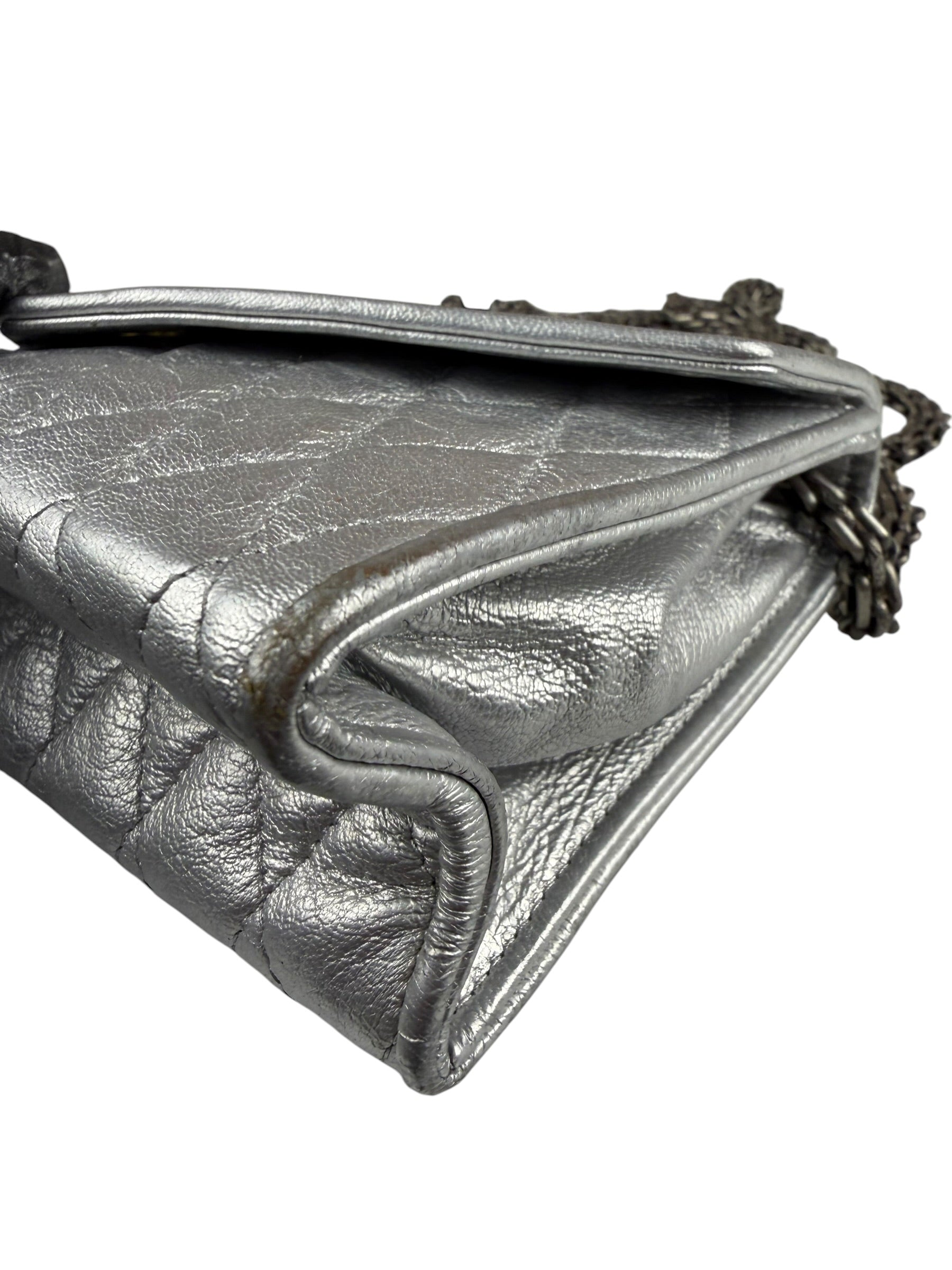 Chanel Vintage Metallic Silver Quilted Tassel Flap Bag 1997