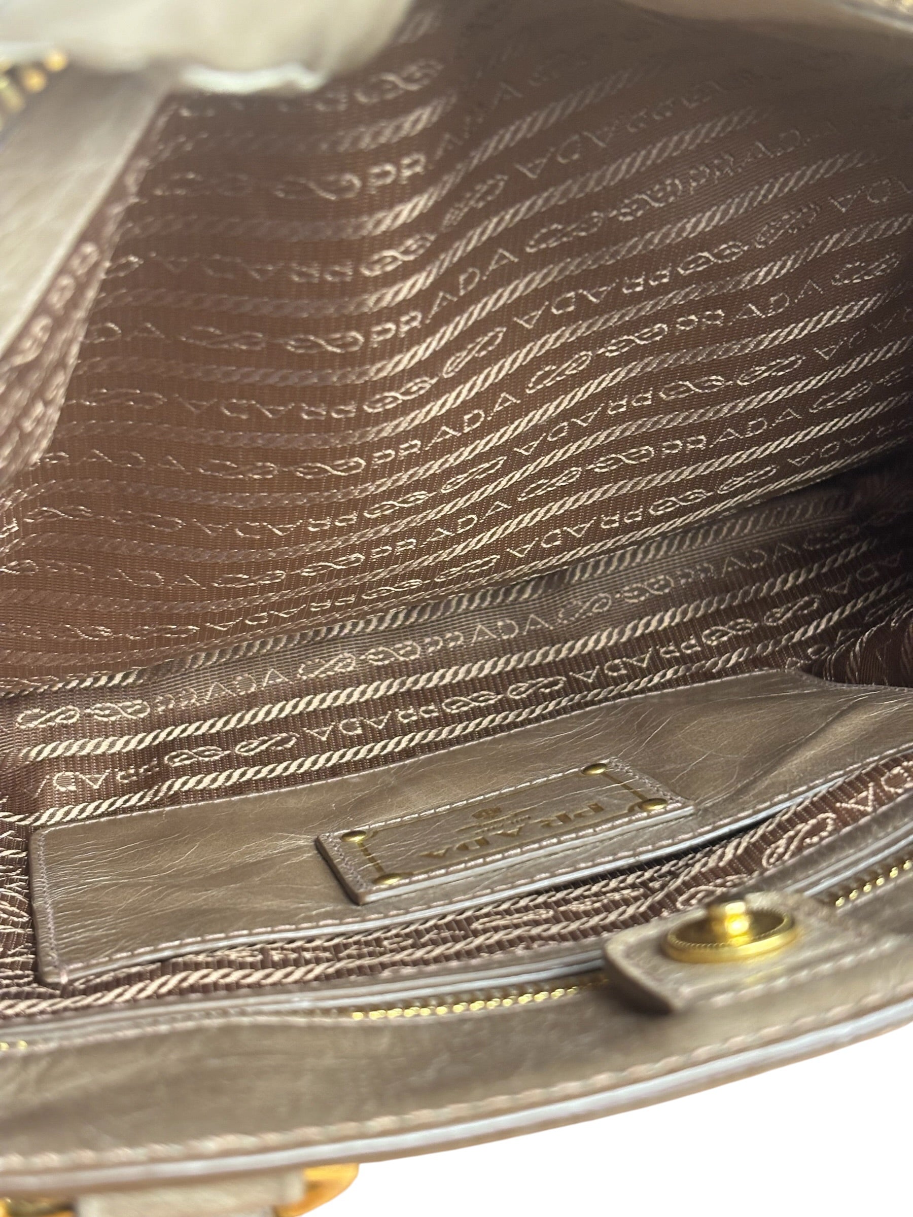Prada Vitello Shine 2Way Tote Bag