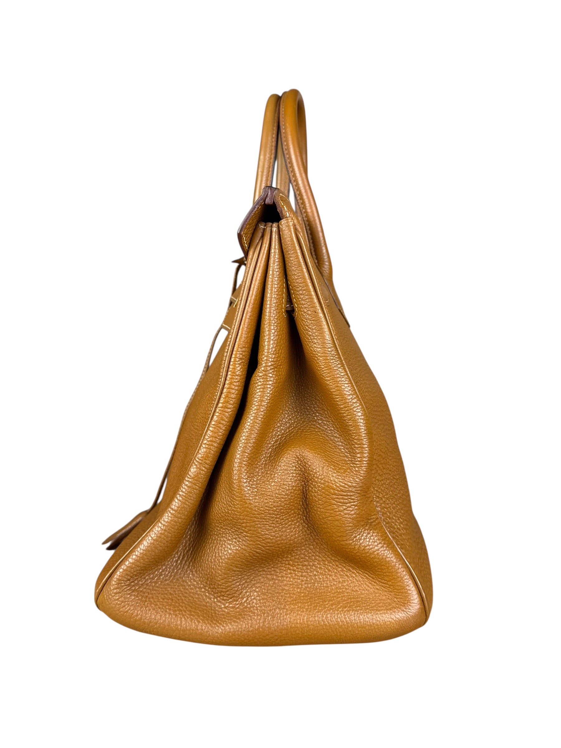 Hermes Birkin 35 Gold Brown Togo Leather Handbag 2001