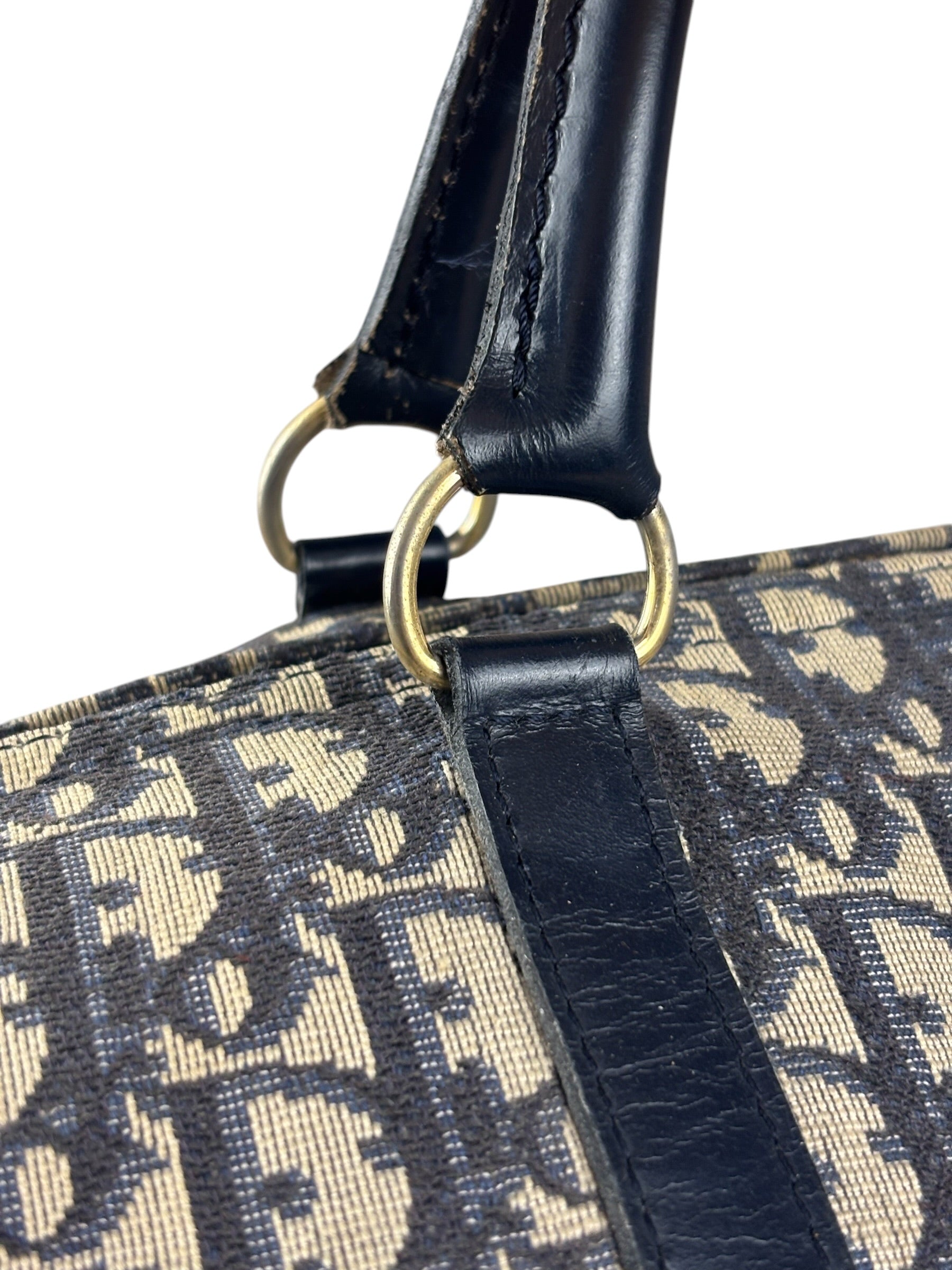 Christian Dior Vintage Navy Blue Trotter Boston Bag