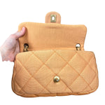 Chanel CC Flap Bag Peach Jersey Quilt