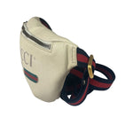 Gucci Cream Leather Print Belt Bag