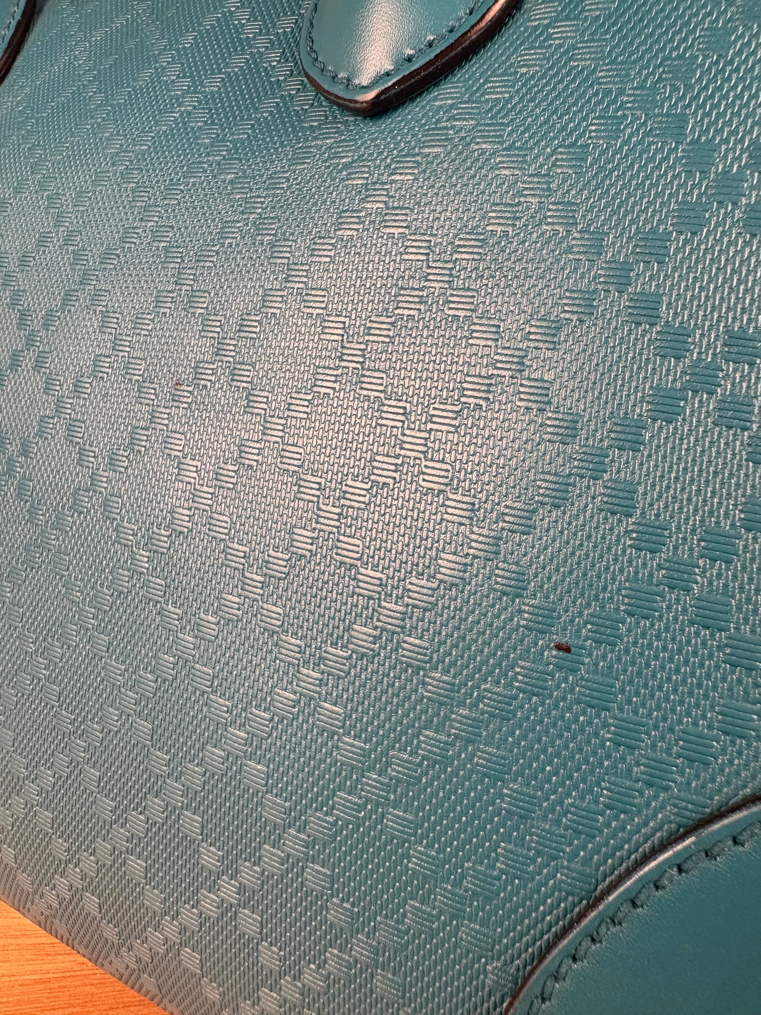 Gucci Diamante Bright Blue Leather Top Handle Bag