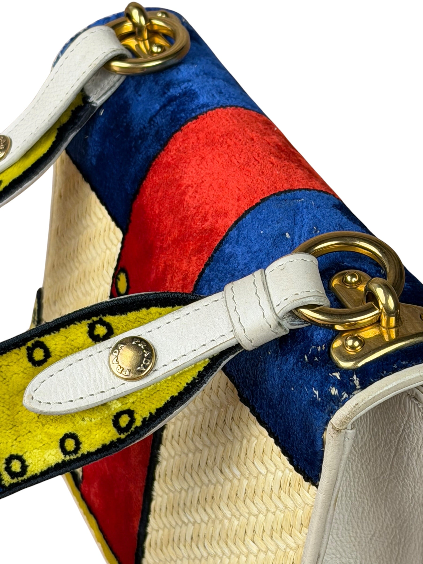 Prada Multicolor Velvet/Leather Trim Trompe L'oeil Cahier Crossbody Bag