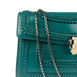 Bvlgari Green Leather Serpenti Forever Shoulder Bag