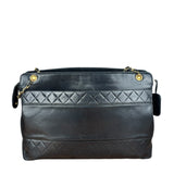 Chanel Vintage Black Quilted Leather Grand Shopping Tote/Shoulder Bag-1990