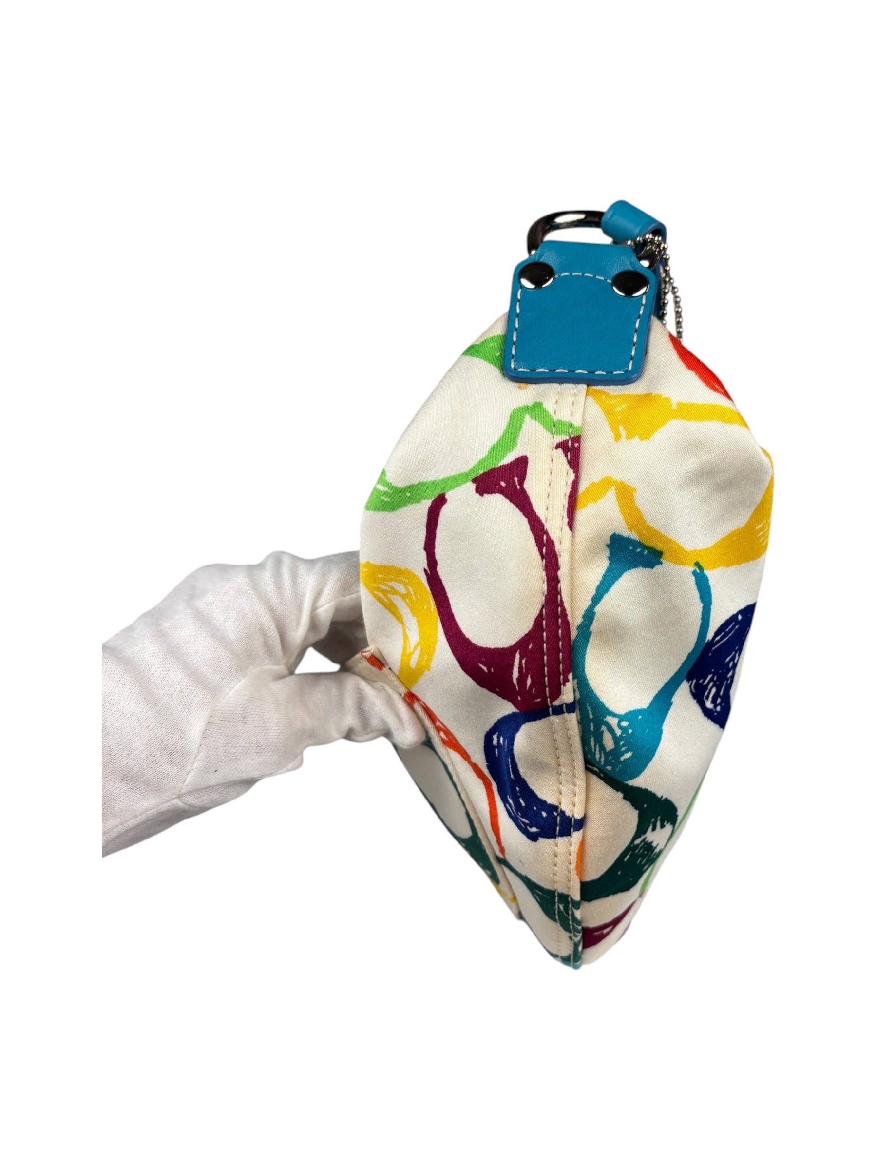 Coach Multicolor Leather Trim Scribble Hobo Bag