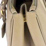 Prada Beige Saffiano Leather Galleria Large Shoulder Bag