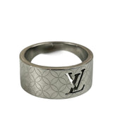 Louis Vuitton Silver Logo Cut-Out Ring