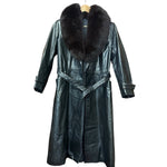 Vintage Leather Fur Lined Trench Coat