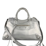 Balenciaga Carbon Fiber Silver Neo Classic City Bag Medium