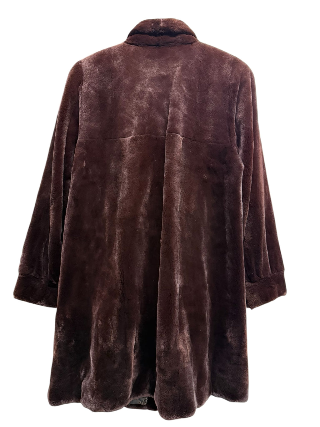 Vintage Saga Chocolate Brown Sheared Mink Mid-Length Fur Coat