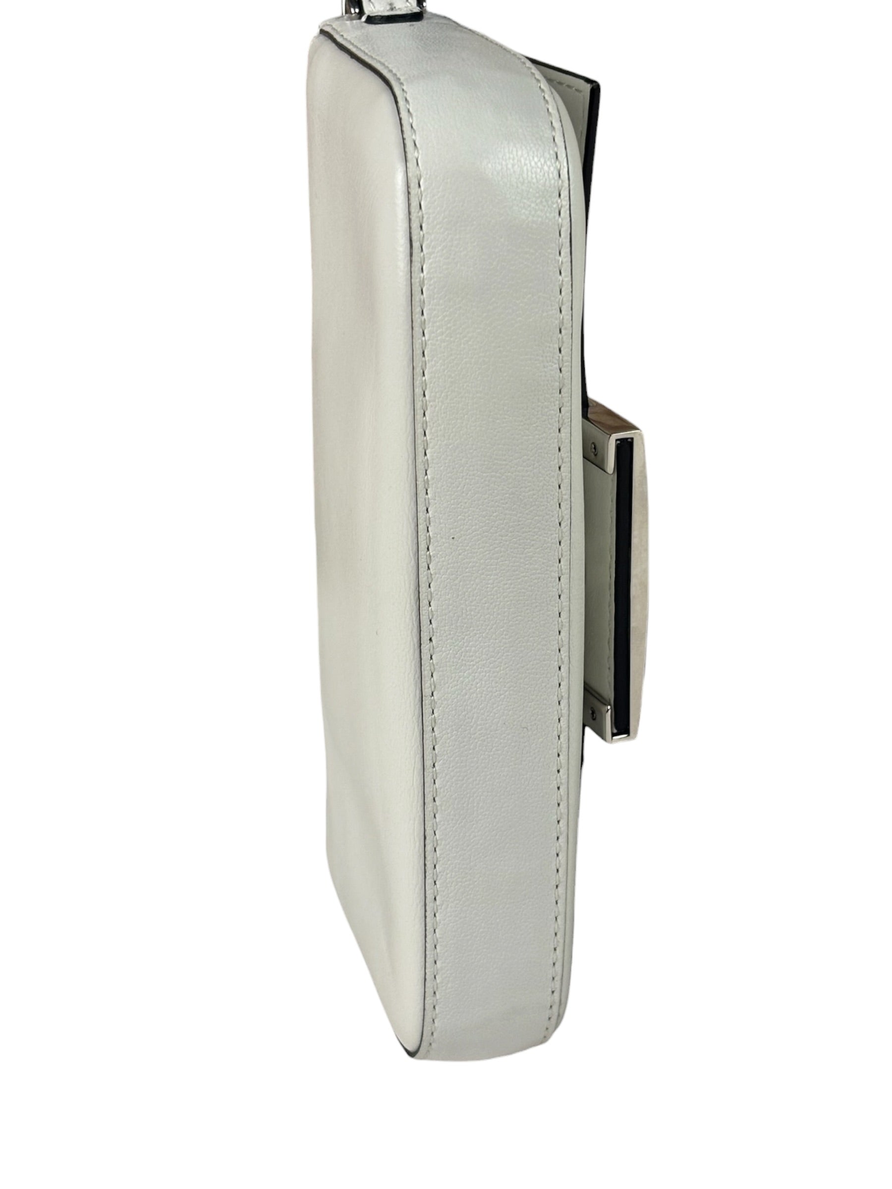 Fendi x Marc Jacobs White Leather Mini Baguette