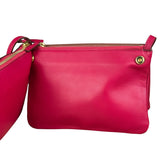Celine Pink Leather Trio Crossbody Bag