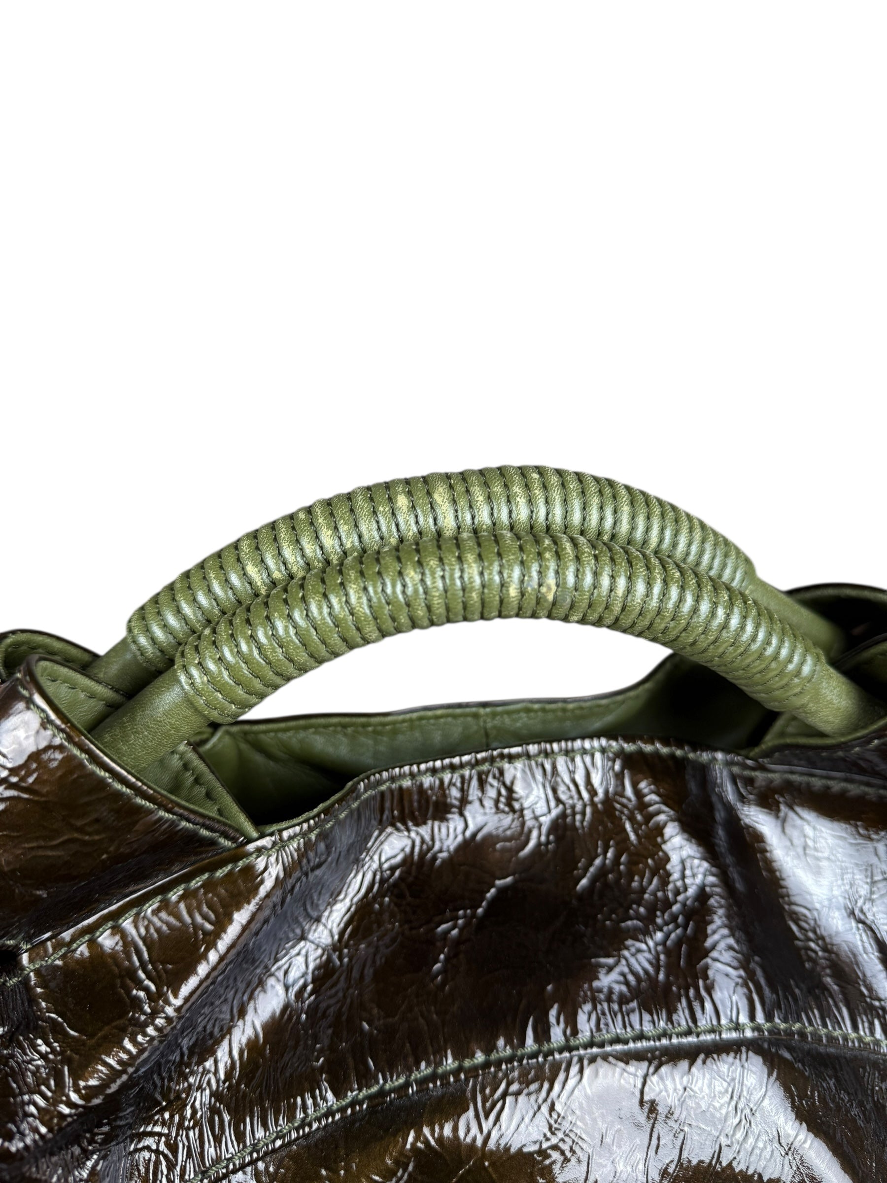 Loewe Vintage Nappa Aire Brown Patent Handbag