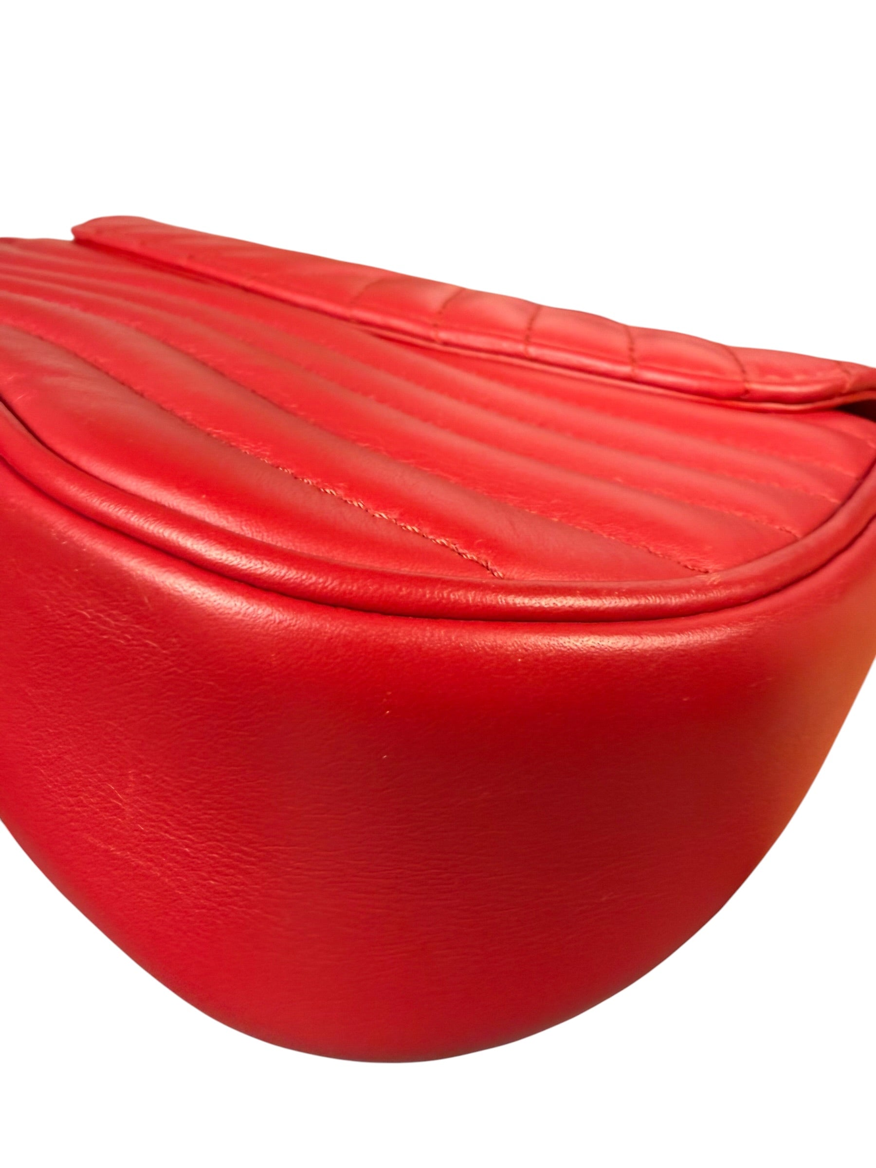 Louis Vuitton Red Leather New Wave Chain Flap Bag MM