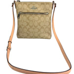 Coach Beige Leather Canvas Rowan File Crossbody Bag