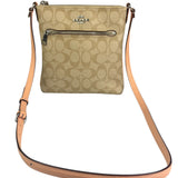 Coach Beige Leather Canvas Rowan File Crossbody Bag
