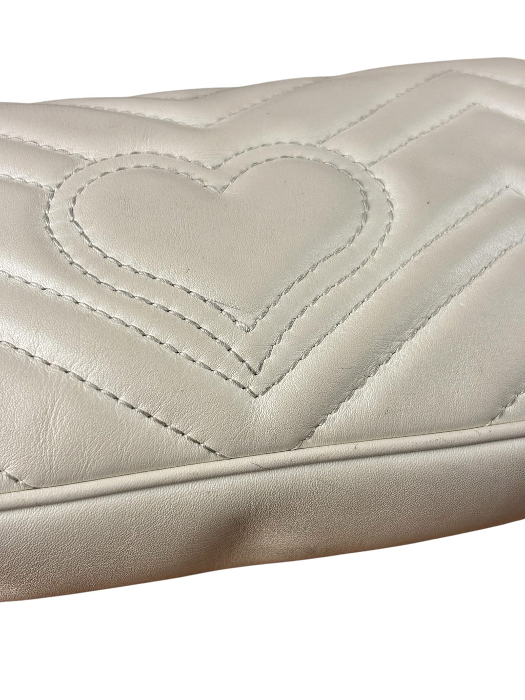Gucci Marmont Mini Ivory Calfskin Leather Bag