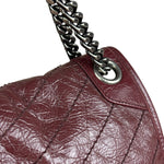 YSL Maroon Leather M Niki Shoulder Bag