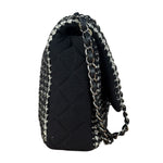 Chanel Black CC Quilted Jersey and Tweed Chain Flap Bag 2014
